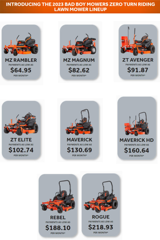 Bad boy best sale mower lineup